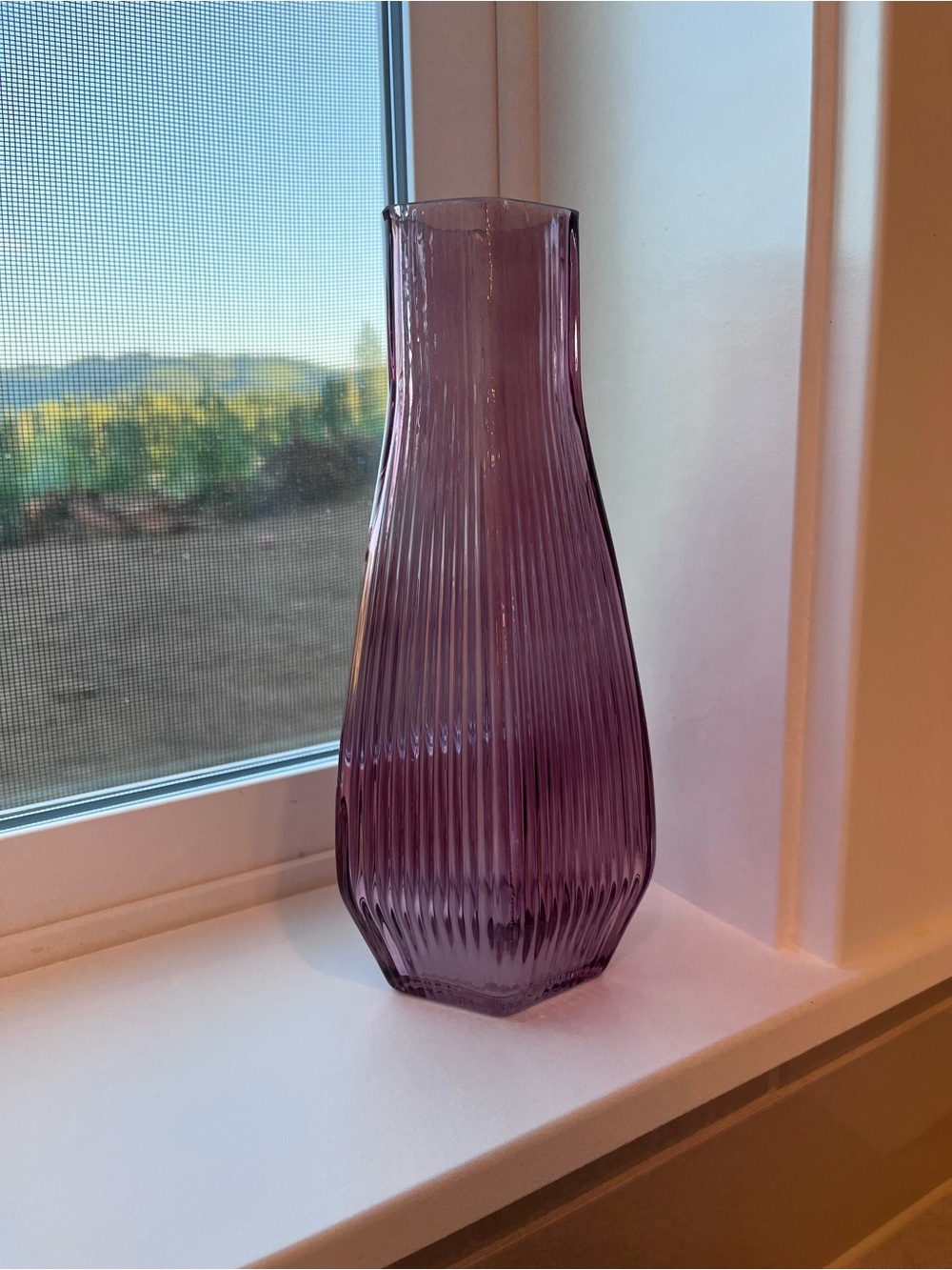 Textured glass vase